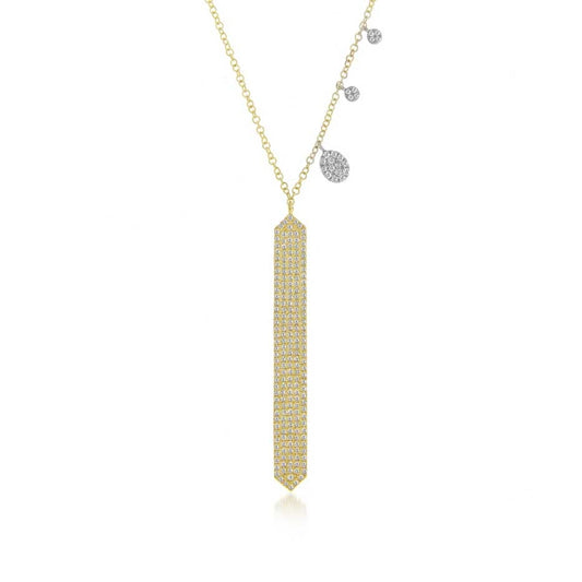lavianojewelers - 14K Yellow Gold Diamond Bar Necklace |