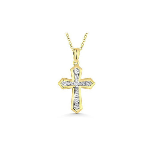 lavianojewelers - 14K Yellow Gold Diamond Cross | LaViano