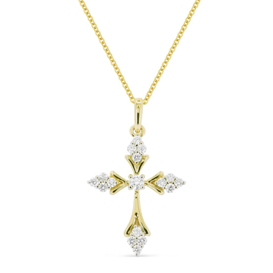 LaViano Jewelers Necklaces - 14K Yellow Gold Diamond Cross |