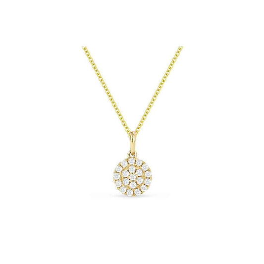 lavianojewelers - 14K Yellow Gold Diamond Disc Necklace |