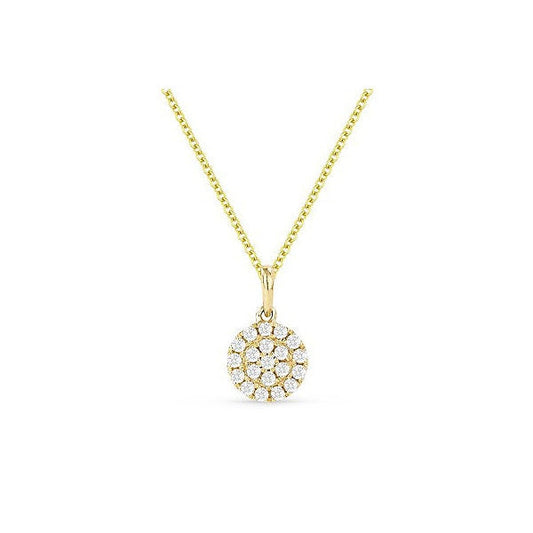 lavianojewelers - 14K Yellow Gold Diamond Disc Necklace |