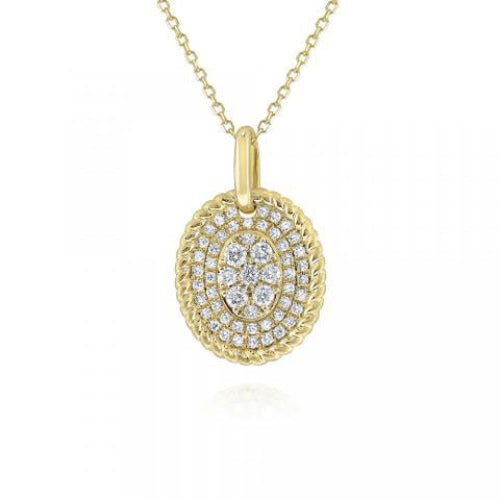 lavianojewelers - 14K Yellow Gold Diamond Disc Necklace |