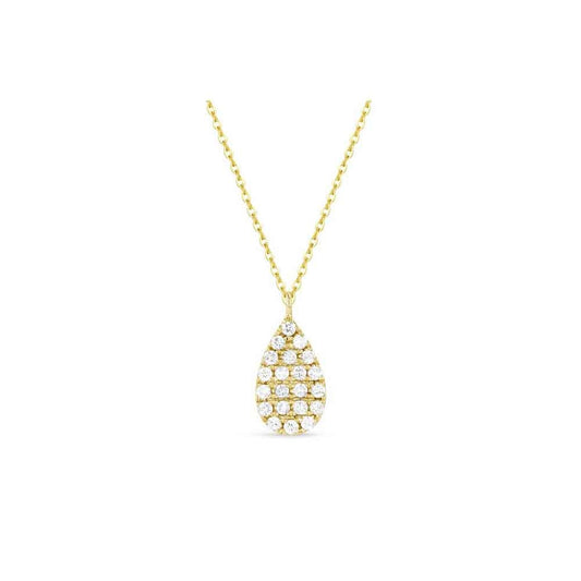 lavianojewelers - 14K Yellow Gold Diamond Teardrop Necklace
