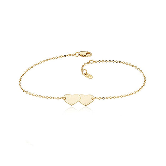 lavianojewelers - 14K Yellow Gold Double Heart Bracelet |
