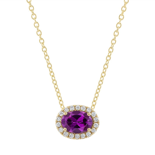 LaViano Jewelers Necklaces - 14K Yellow Gold Purple Garnet