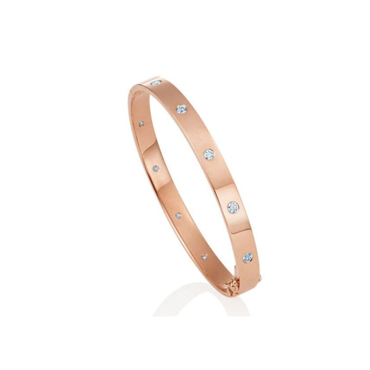 lavianojewelers - 18K Rose Gold Diamond Bangle Bracelet |