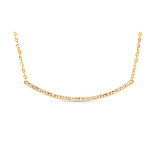 lavianojewelers - 18K Rose Gold Diamond Bar Necklace |
