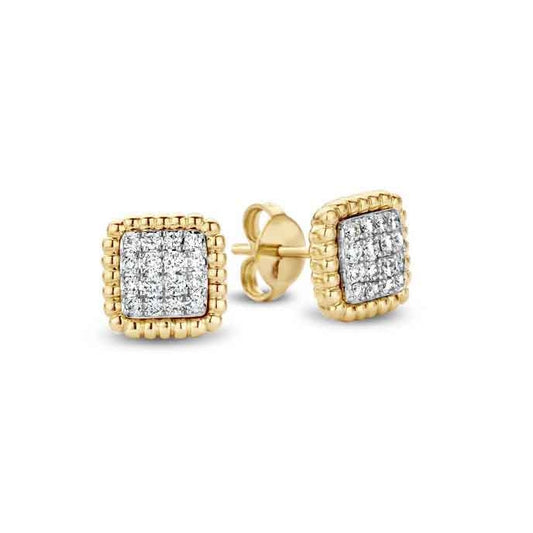 lavianojewelers - 18K Two-Tone Diamond Earrings | LaViano