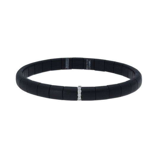 Image of 18K White Gold Ceramic and Diamond Bracelet