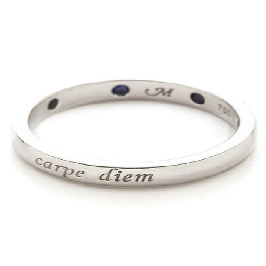 lavianojewelers - 18K White Gold Carpe Diem Ring with Blue