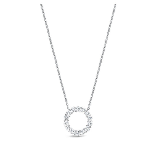 LaViano Jewelers 18K White Gold Diamond Circle Necklace with 14 diamonds weighing 1.03cts.