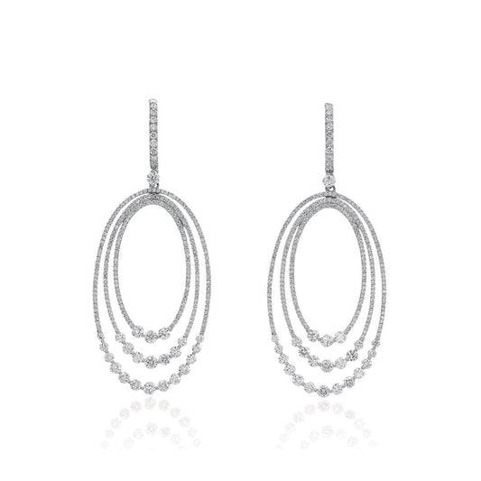 lavianojewelers - 18K White Gold Diamond Drop Earrings |