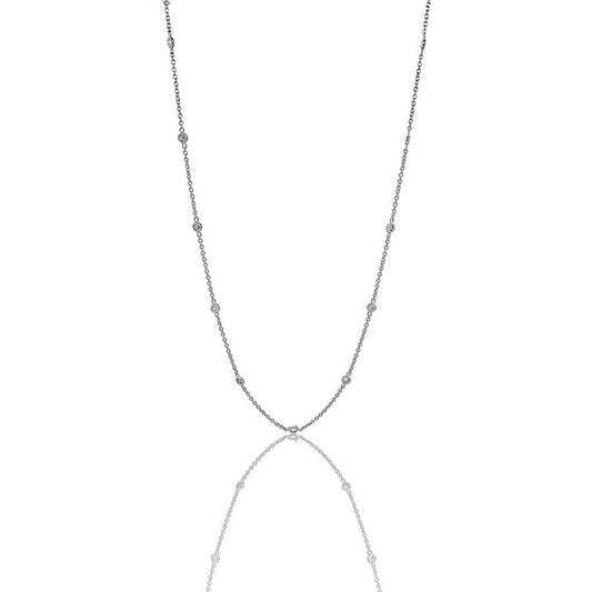 LaViano Fashion 18K White Gold Diamond Necklace