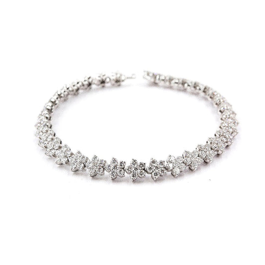 lavianojewelers - 18K White Gold Floral Link Diamond