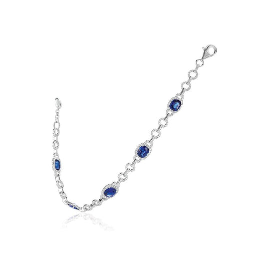 lavianojewelers - 18K White Gold Sapphire and Diamond