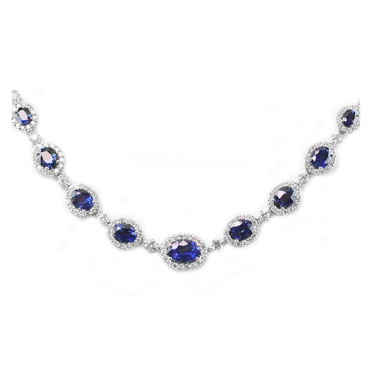lavianojewelers - 18K White Gold Sapphire and Diamond