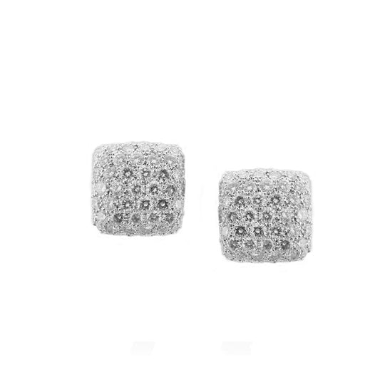 lavianojewelers - 18K White Gold Square Pave Diamond Clip