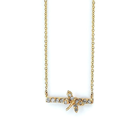 lavianojewelers - 18K Yellow Gold and Diamond Dragonfly on