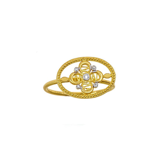 lavianojewelers - 18K Yellow Gold and Multi-Diamond Oval