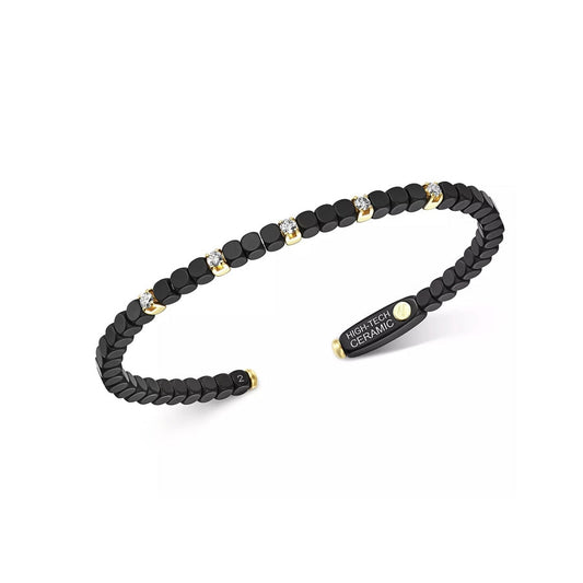 lavianojewelers - 18K Yellow Gold Black Ceramic and Diamond