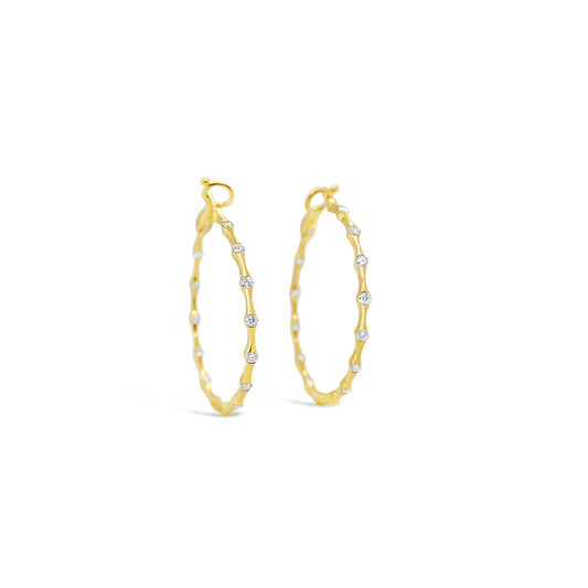LaViano Jewelers 18K Yellow Gold Diamond Hoop Earrings