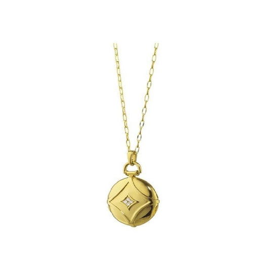 lavianojewelers - 18K Yellow Gold Petite Geometric Locket