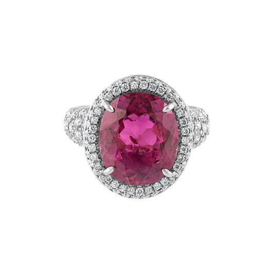 LaViano Jewelers Rings - Platinum Rubelite and Diamond Ring