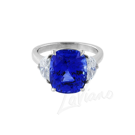 LaViano Jewelers Rings - Platinum Sapphire and Diamond Ring