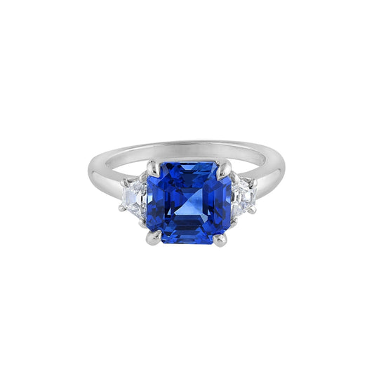 LaViano Jewelers Rings - Platinum Sapphire and Diamond Ring