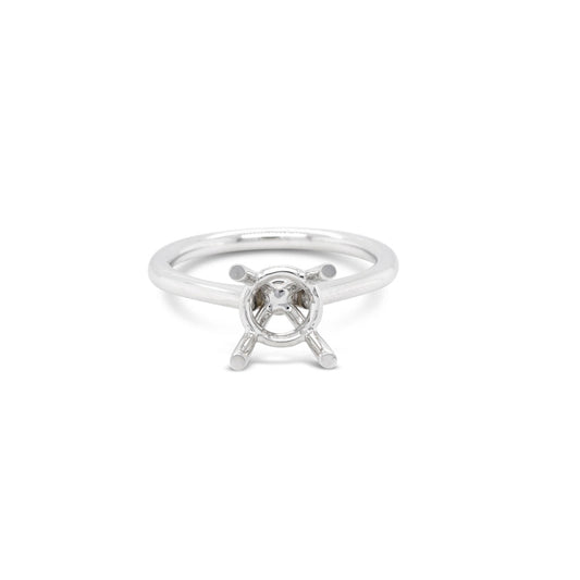 Platinum Semi Mounting Ring. Please note, center stone not included.