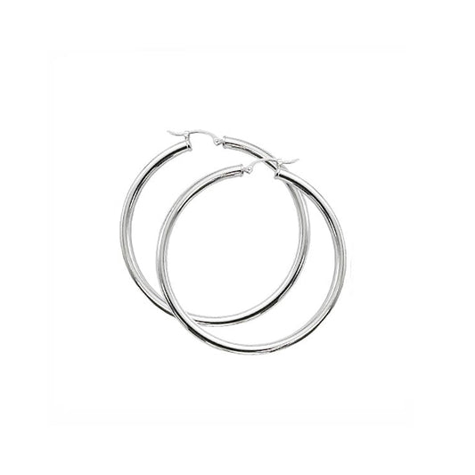 Image of Sterling Silver Hoops Earrings 3x50MM