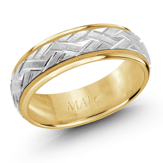 Malo Rings - 14K Two Tone Wedding Band #PL-045-7YW-00 |