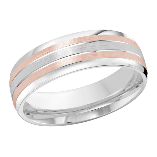 Malo Rings - 14K White Rose Gold Wedding Band #PL-722-7WP-01