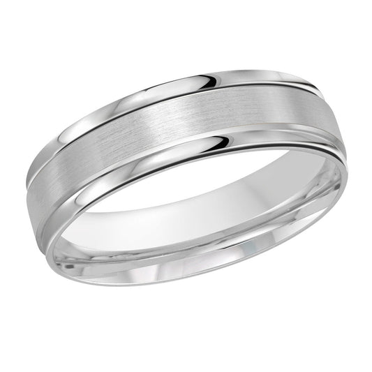 Malo Rings - White Gold Menβs Ring Size 6mm (FT-031-6W-01) |
