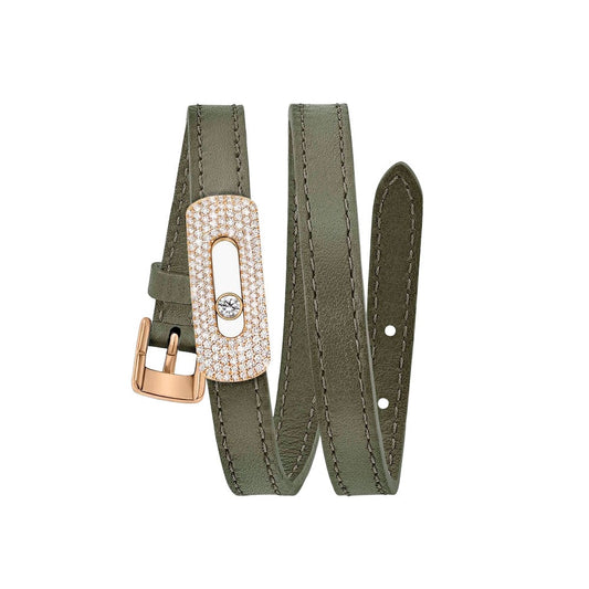 Messika - My Move 18K Rose Gold Motif Shown On Olive Green