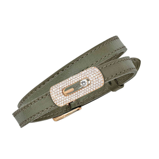 Messika - My Move 18K Rose Gold Motif Shown On Olive Green