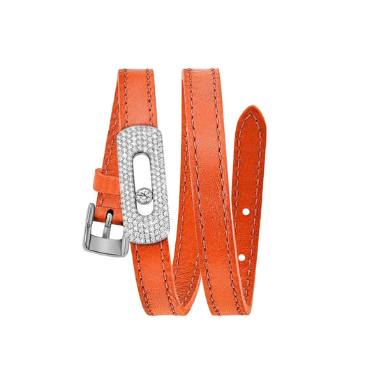 Messika - My Move 18K White Gold Motif Shown On Orange