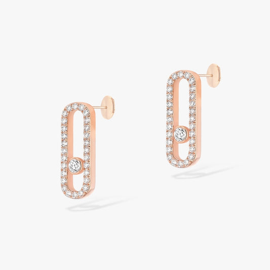 Messika Earrings - Rose Gold Diamond Earrings - MOVE UNO