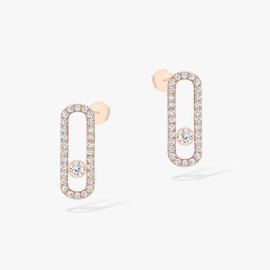 Messika Earrings - Rose Gold Diamond Earrings - MOVE UNO