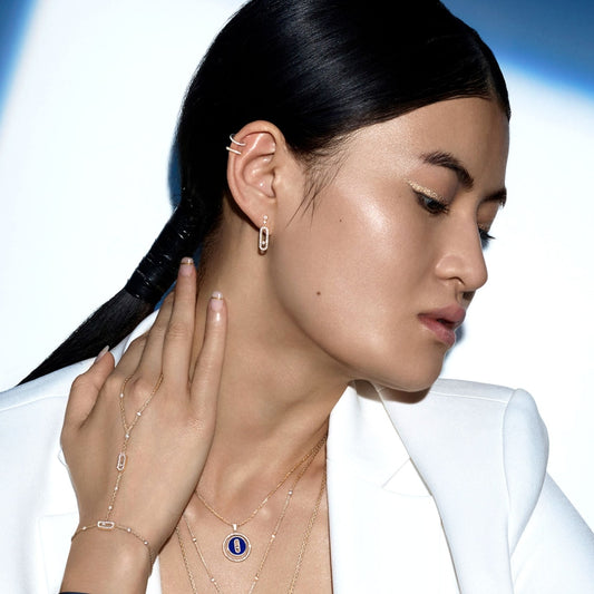 Messika - Rose Gold Diamond Earrings - MOVE UNO STUD |