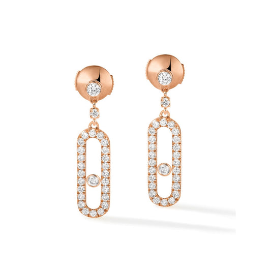 18K Rose Gold Uno Diamond Earings Diamonds = .42cts