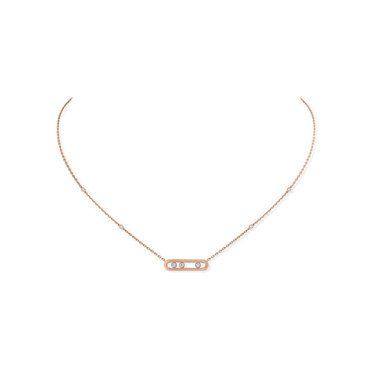 Messika 18K Rose Gold Diamond Necklace Diamonds =.14cts