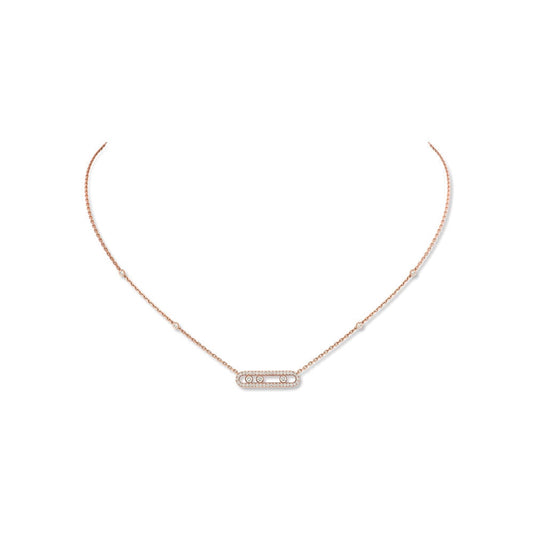 Messika 18K Rose Gold Diamond Necklace Diamonds =.32cts