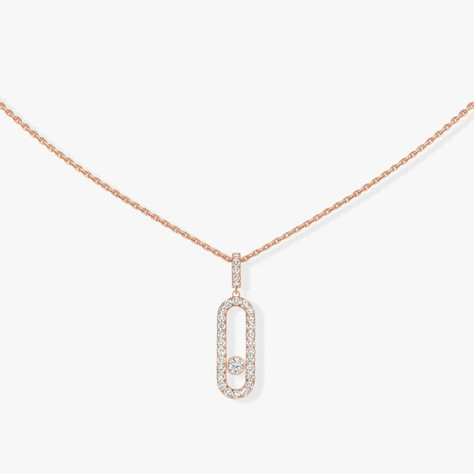 Messika Necklaces - Rose Gold Diamond Necklace - MOVE UNO