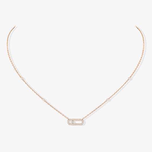 Messika Necklaces - Rose Gold Diamond Necklace - MOVE UNO
