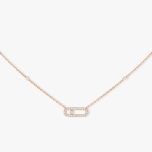 Messika Necklaces - Rose Gold Diamond Necklace - MOVE UNO