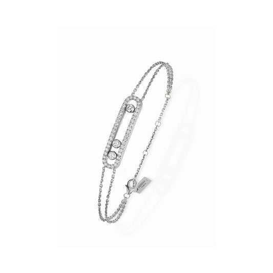 Messika 18K White Gold Diamond Bracelet Diamonds = .65cts