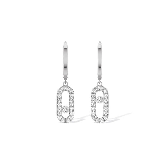 Messika 18K White Gold Diamond Uno Earrings Diamonds = .19cts