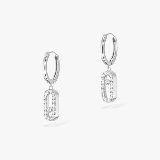 Messika Earrings - White Gold Diamond Earrings - MOVE UNO