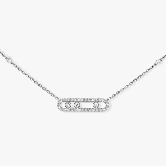 Messika - 18K White Gold Diamond Necklace BABY MOVE PAVÉ |